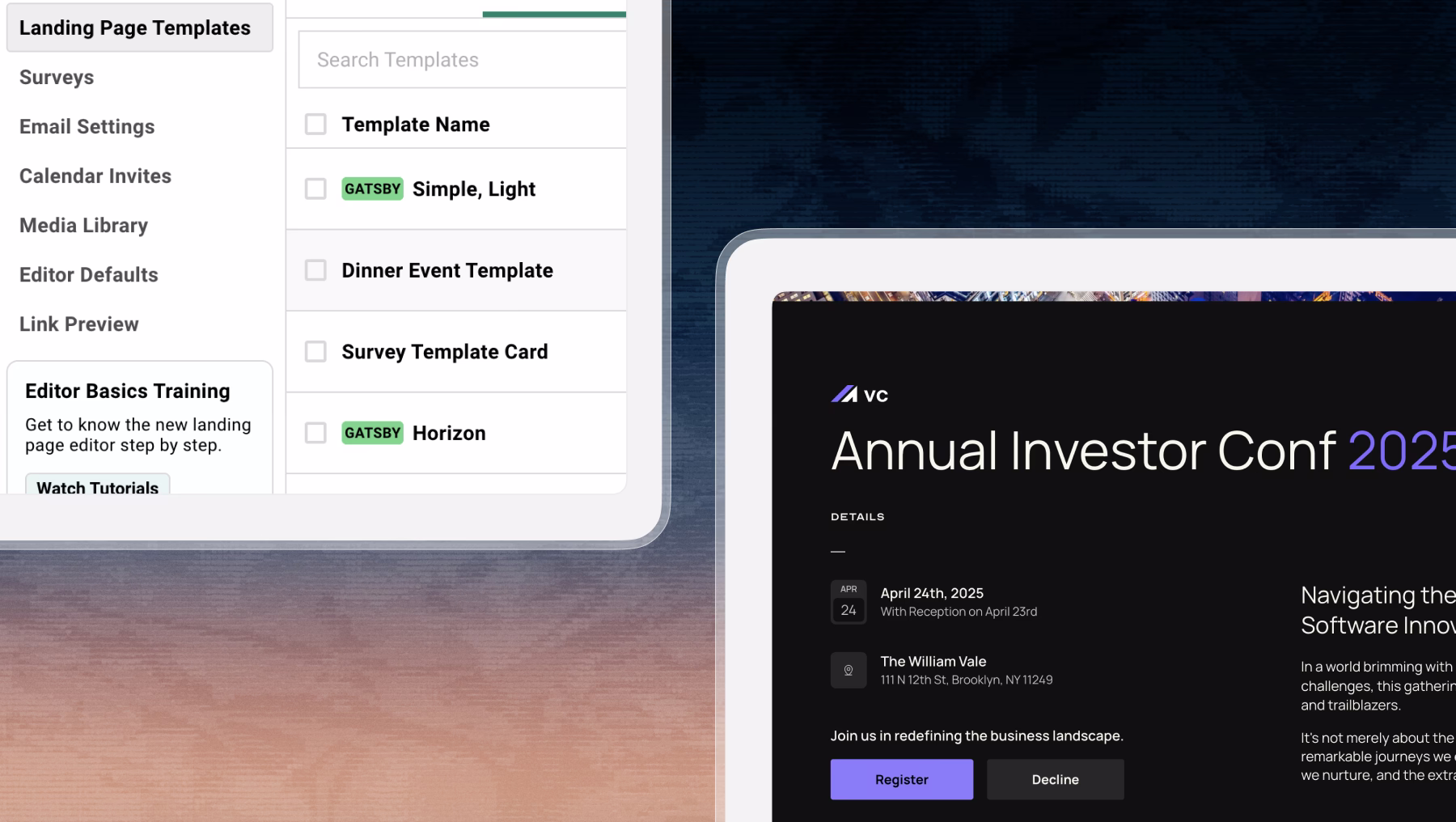 Screenshot from Gatsby